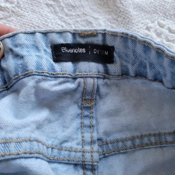 Light Denim Distressed High Rise Shorts - Picture 8 of 8